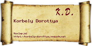 Korbely Dorottya névjegykártya